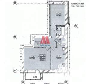 2-к квартира, вторичка, 59м2, 4/4 этаж