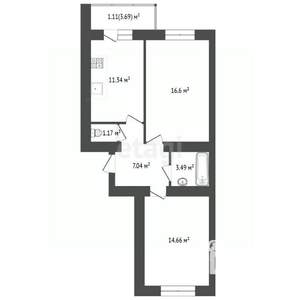 2-к квартира, вторичка, 54м2, 1/11 этаж