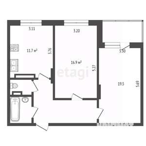 2-к квартира, вторичка, 61м2, 7/12 этаж