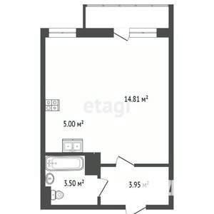 Студия квартира, вторичка, 28м2, 6/9 этаж