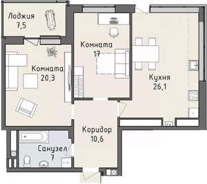 2-к квартира, строящийся дом, 84м2, 5/6 этаж