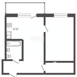 2-к квартира, вторичка, 46м2, 4/4 этаж