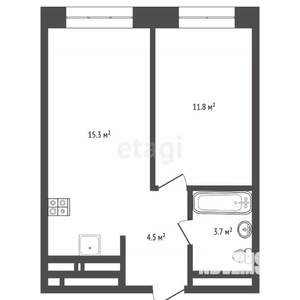 1-к квартира, вторичка, 35м2, 5/9 этаж