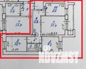3-к квартира, вторичка, 60м2, 10/10 этаж