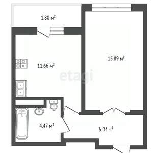 1-к квартира, вторичка, 40м2, 7/10 этаж