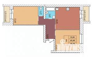 2-к квартира, строящийся дом, 68м2, 1/5 этаж