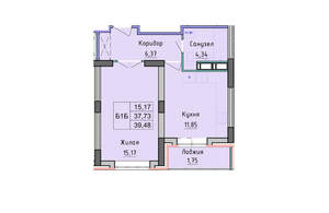 1-к квартира, вторичка, 40м2, 4/16 этаж