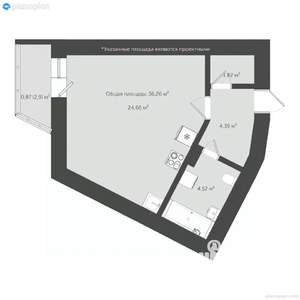 Студия квартира, сданный дом, 40м2, 6/18 этаж