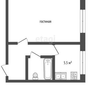 1-к квартира, вторичка, 30м2, 8/9 этаж