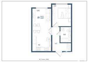 2-к квартира, вторичка, 37м2, 4/17 этаж