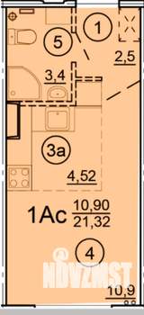 Студия квартира, вторичка, 21м2, 11/17 этаж