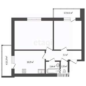 2-к квартира, вторичка, 62м2, 8/9 этаж