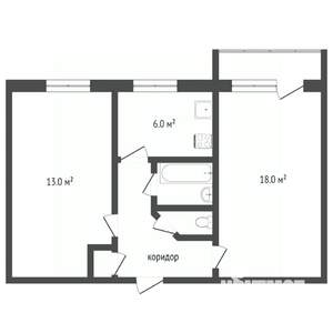 2-к квартира, вторичка, 45м2, 5/5 этаж