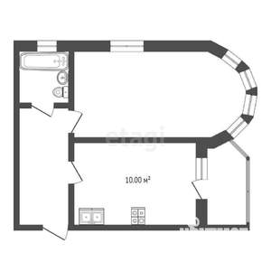 1-к квартира, вторичка, 39м2, 1/4 этаж