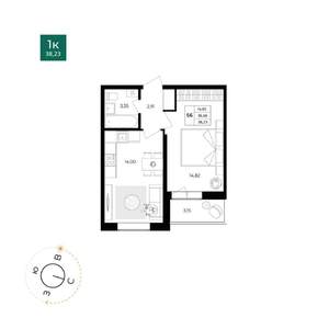 1-к квартира, вторичка, 37м2, 6/17 этаж