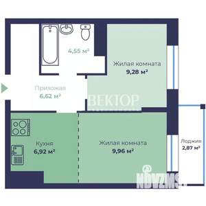 2-к квартира, вторичка, 39м2, 3/18 этаж
