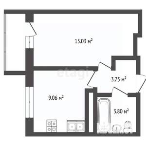 1-к квартира, вторичка, 32м2, 13/18 этаж