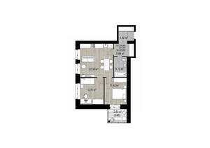 2-к квартира, строящийся дом, 64м2, 3/4 этаж