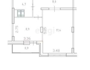 1-к квартира, вторичка, 39м2, 3/10 этаж