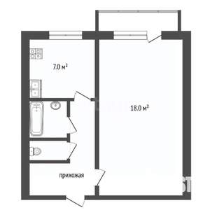 1-к квартира, вторичка, 32м2, 7/9 этаж