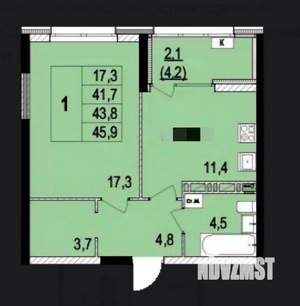 1-к квартира, вторичка, 41м2, 3/10 этаж