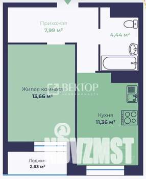 1-к квартира, вторичка, 39м2, 6/18 этаж