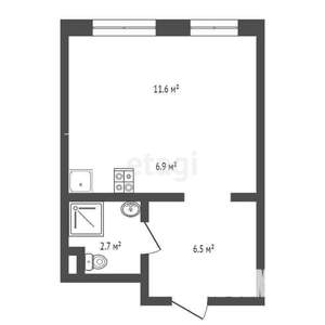 Студия квартира, вторичка, 27м2, 6/17 этаж