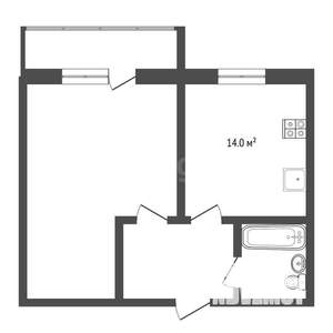 1-к квартира, вторичка, 35м2, 2/2 этаж