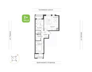 3-к квартира, вторичка, 67м2, 9/18 этаж