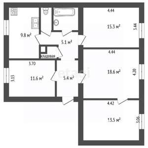 4-к квартира, вторичка, 88м2, 5/5 этаж