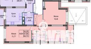 2-к квартира, вторичка, 60м2, 6/10 этаж