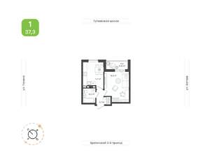 1-к квартира, вторичка, 37м2, 15/18 этаж