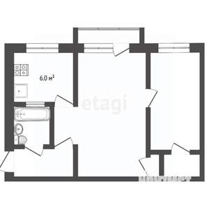 2-к квартира, вторичка, 45м2, 5/5 этаж