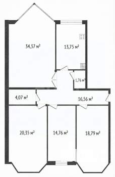 3-к квартира, вторичка, 124м2, 1/4 этаж