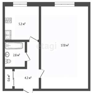 1-к квартира, вторичка, 30м2, 8/9 этаж