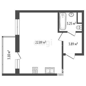 1-к квартира, вторичка, 30м2, 5/16 этаж