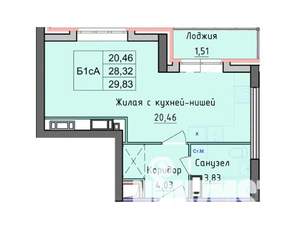 Студия квартира, вторичка, 30м2, 8/16 этаж