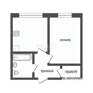 1-к квартира, вторичка, 33м2, 2/5 этаж