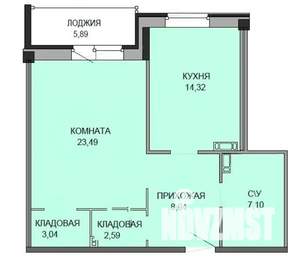 1-к квартира, вторичка, 65м2, 4/9 этаж