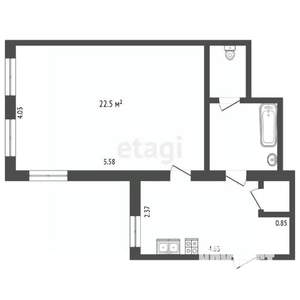 Студия квартира, вторичка, 40м2, 1/3 этаж