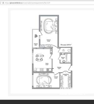 2-к квартира, вторичка, 64м2, 6/10 этаж