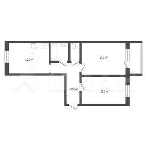 2-к квартира, вторичка, 53м2, 2/9 этаж