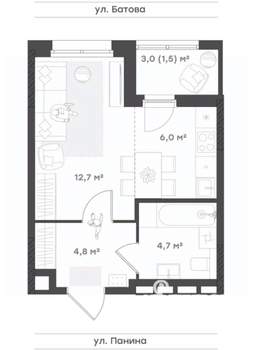 Студия квартира, вторичка, 29м2, 17/18 этаж