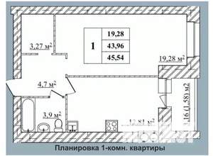 1-к квартира, вторичка, 46м2, 6/10 этаж