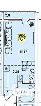 Студия квартира, вторичка, 28м2, 7/9 этаж