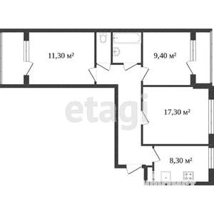 3-к квартира, вторичка, 62м2, 6/10 этаж