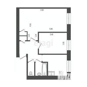 2-к квартира, вторичка, 42м2, 1/5 этаж