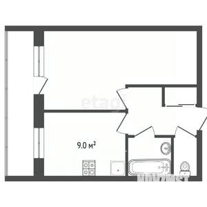 1-к квартира, вторичка, 35м2, 2/9 этаж