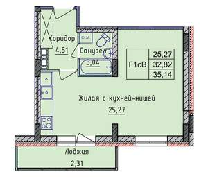 1-к квартира, вторичка, 35м2, 4/8 этаж