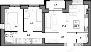 3-к квартира, вторичка, 140м2, 4/4 этаж